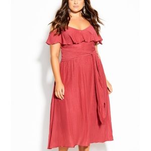 Raspberry tie dress